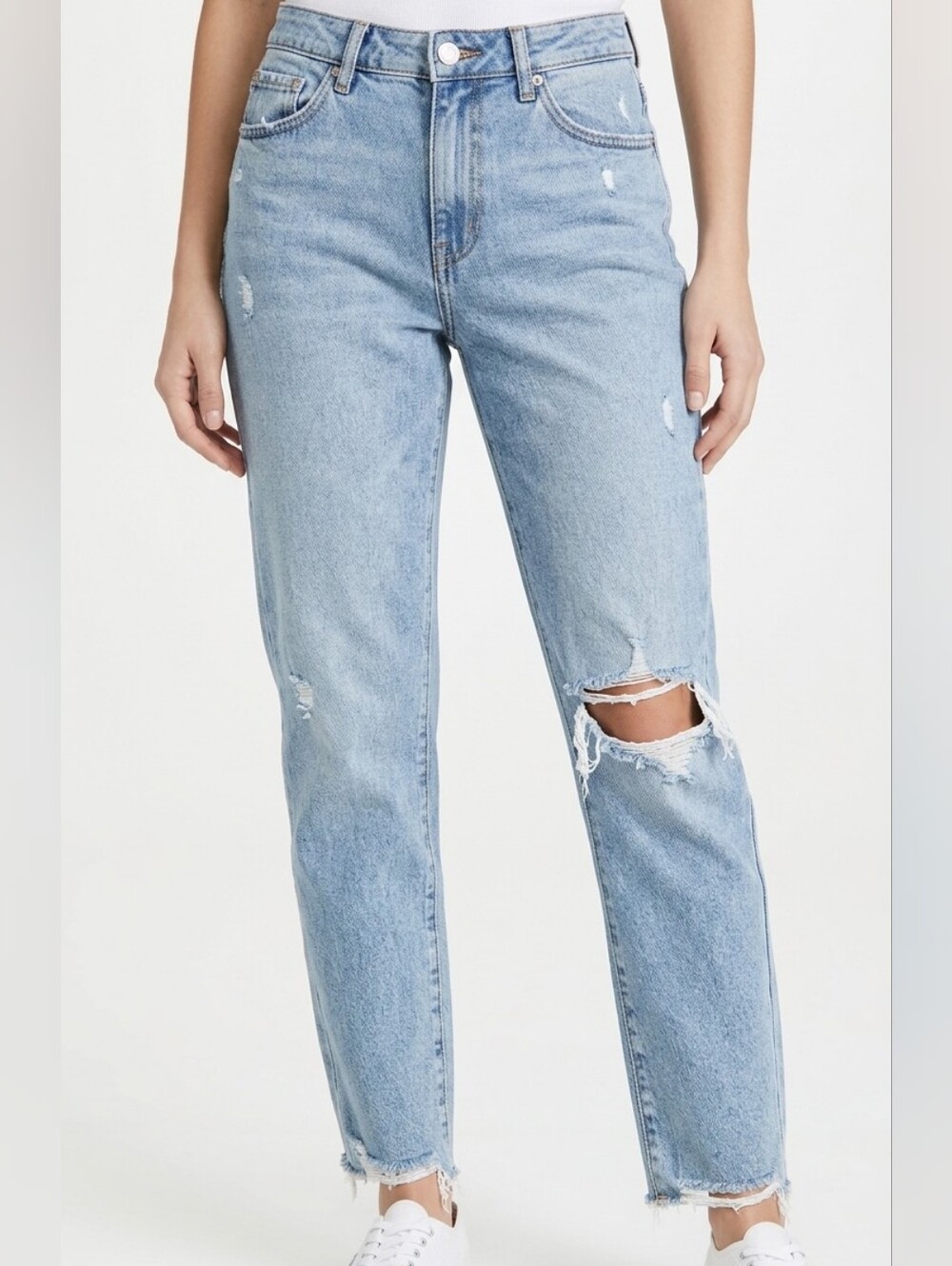 Rewash Light Blue Distressed Boyfriend Jeans Size 29 Like New - Picture 1 of 5